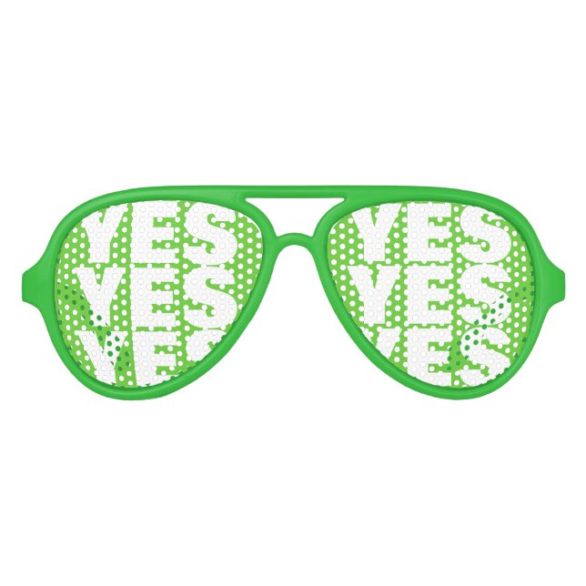Gafas De Fiesta De Aviador Votación verde SÍ tonos fiestas | Promoción de vot (Anverso)