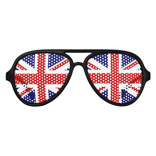 Gafas de fiesta de bandera británica divertidas |  (Anverso)