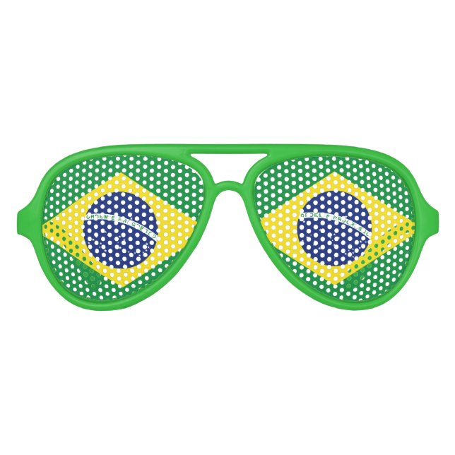 Gafas de fiesta de bandera de Brasil | Gafas de so (Anverso)