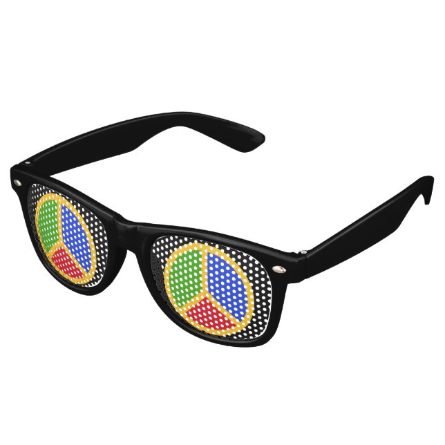 Gafas de fiesta de signo de paz coloridas (Ángulo)