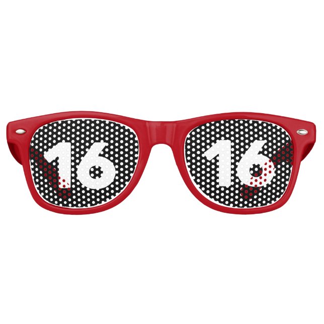 GAFAS DE FIESTA RETRO 16.ª DULCE 16 CUMPLEAÑOS NOVEDAD SOMBRILLAS SOMBRA (Anverso)