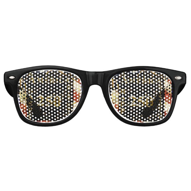 Gafas De Fiesta Retro ¡250 cumpleaños felices América! (Anverso)