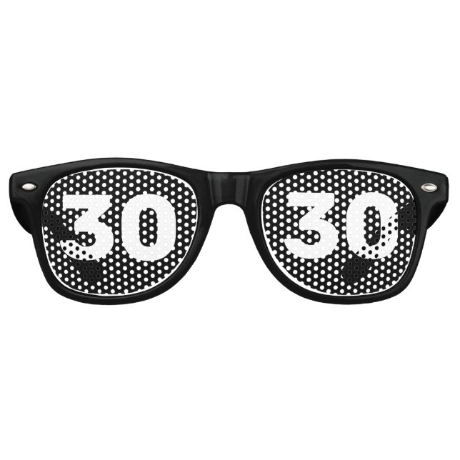 GAFAS DE FIESTA RETRO 30.º CUMPLEAÑOS 30 SOMBRILLAS DE NOVEDAD (Anverso)
