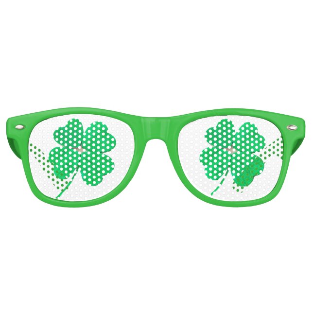 Gafas De Fiesta Retro 4 Ropa de hojas Shamrock St. Patrick's Day 4Shelly (Anverso)