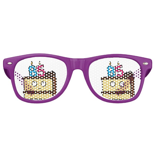 Gafas De Fiesta Retro 85.ª tarta de cumpleaños con velas (Anverso)