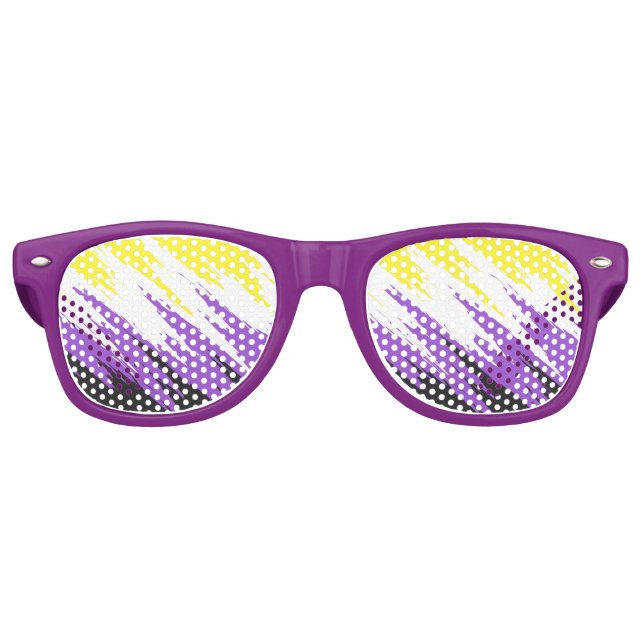 Gafas De Fiesta Retro Abstract Nonbinary Pride Flag     (Anverso)