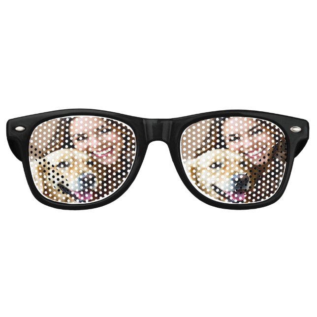 Gafas De Fiesta Retro Add Golden Retriever Photo Personalize (Anverso)