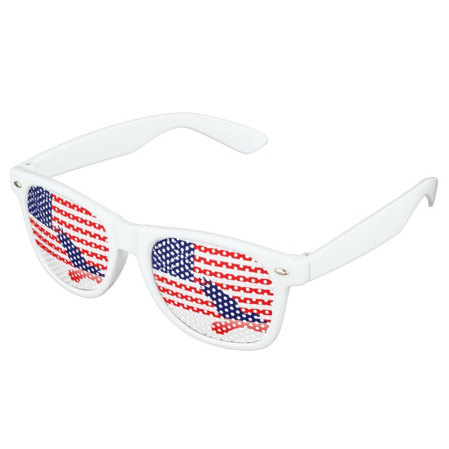 Gafas De Fiesta Retro Águila y la bandera estadounidense (Ángulo)