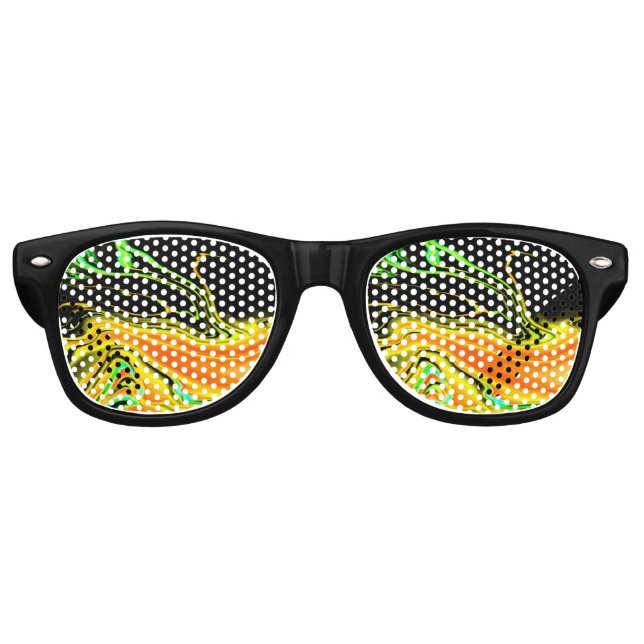 Gafas De Fiesta Retro Alien Planet Marble Green Naranja Black (Anverso)