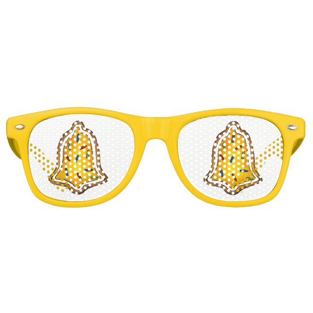 Gafas De Fiesta Retro Amarillo Campana Azúcar Cocina Feliz Navidad (Anverso)