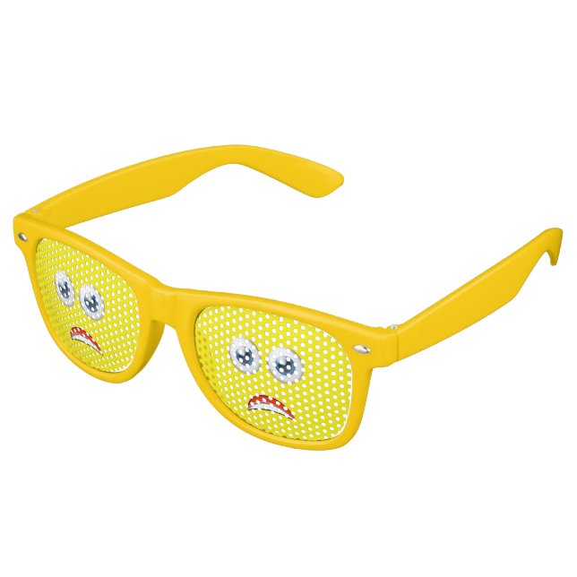 Gafas De Fiesta Retro Amarillo de Emoji divertida (Ángulo)