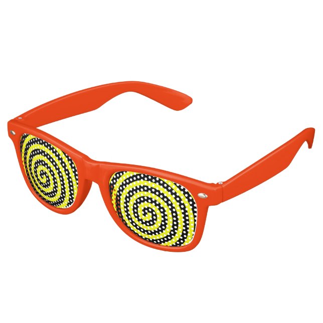 Gafas De Fiesta Retro Amarillo hipnotizado (Ángulo)
