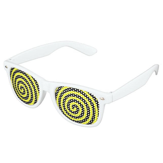 Gafas De Fiesta Retro Amarillo hipnotizado (Ángulo)