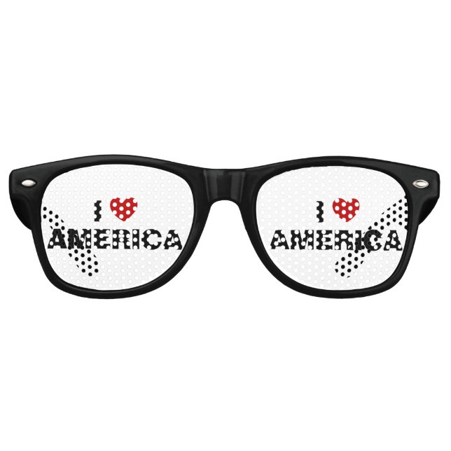 Gafas De Fiesta Retro Amo América (Anverso)