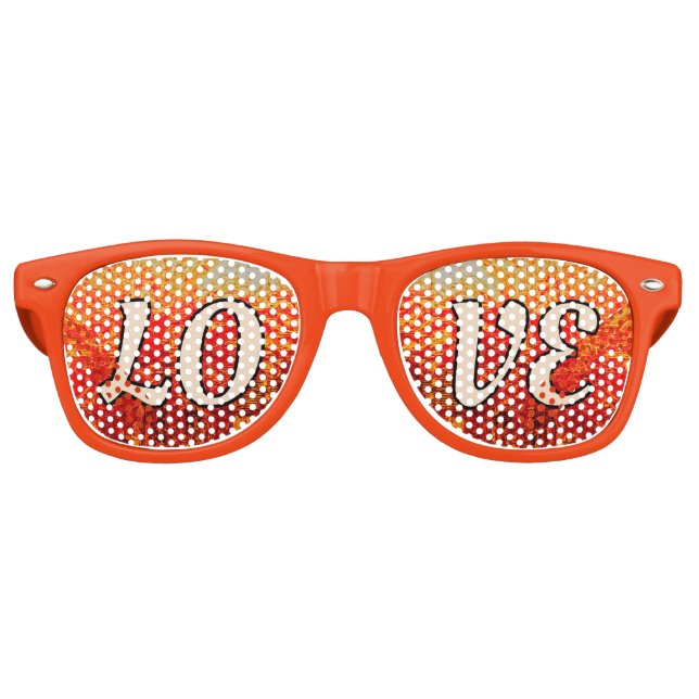 Gafas De Fiesta Retro Amor naranja (Anverso)