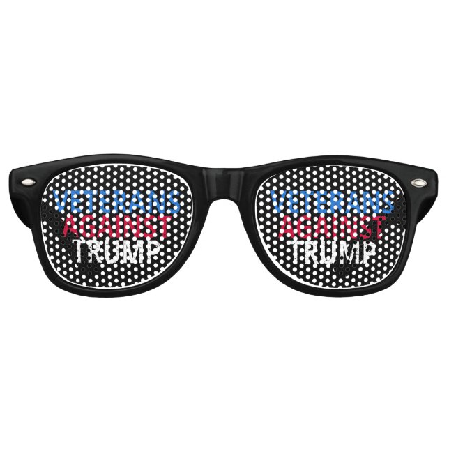 Gafas De Fiesta Retro AntiTrump - Veteranos contra Trump (Anverso)