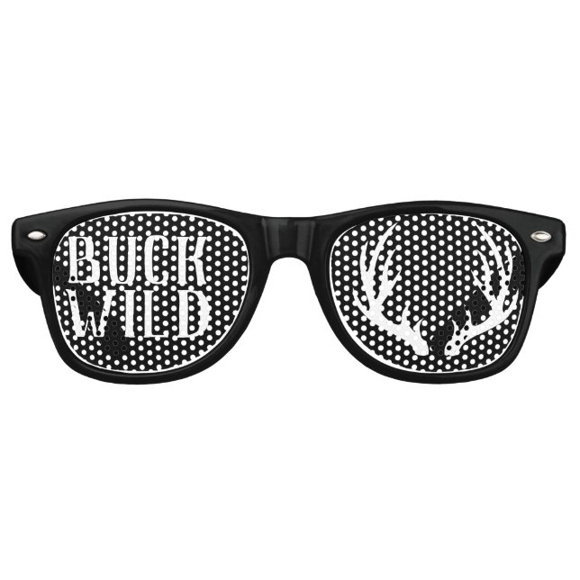 Gafas De Fiesta Retro Antlers De Venado Blanco Buck Wild (Anverso)