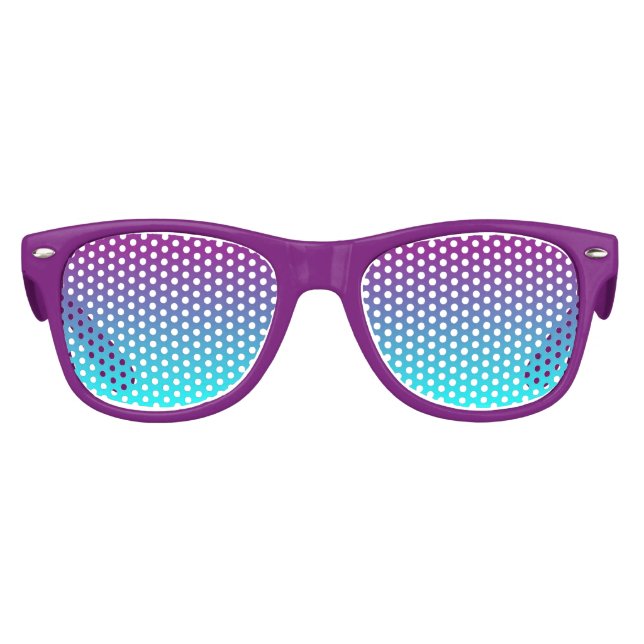 Gafas De Fiesta Retro Aqua Ombre Púrpura (Anverso)