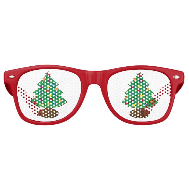 Gafas De Fiesta Retro Árbol de Navidad de tres niveles (Anverso)