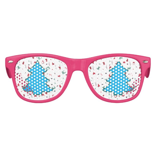 Gafas De Fiesta Retro Árbol de Navidad personalizado (Anverso)