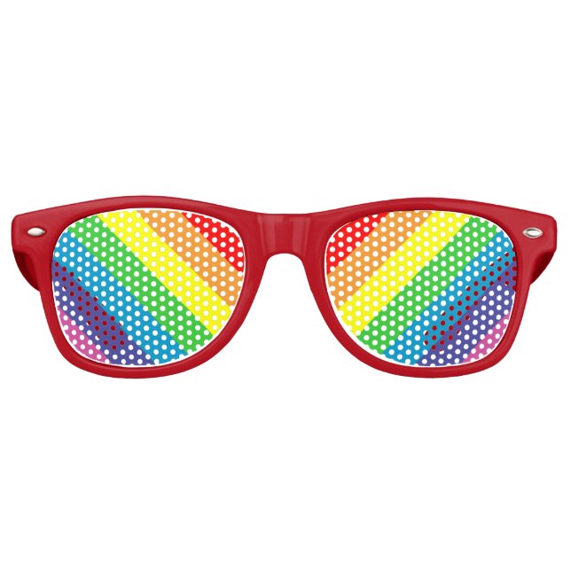 Gafas De Fiesta Retro arco iris diagonal (Anverso)