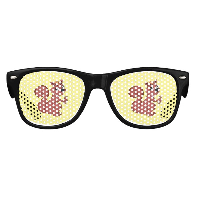 Gafas De Fiesta Retro Ardilla personalizado con cacahuete (Anverso)