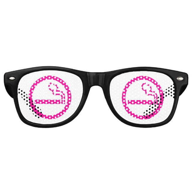 Gafas De Fiesta Retro Área de fumadores 喫 煙 女 Rótulo japonés 性 (Anverso)