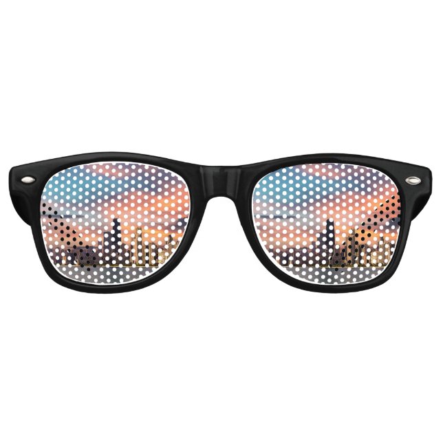 Gafas De Fiesta Retro Atardecer profundo Chicago  (Anverso)