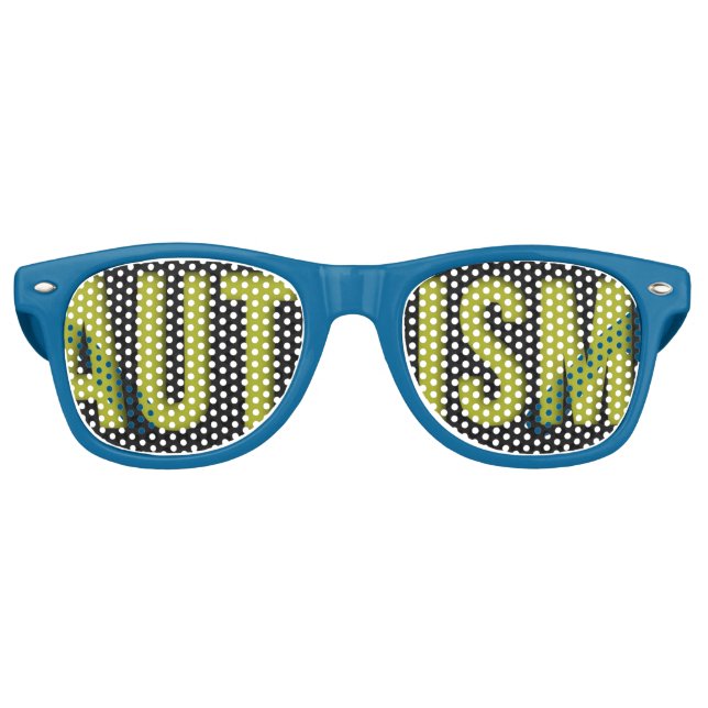 Gafas De Fiesta Retro Autismo adulto Conciencia en tonos azules (Anverso)