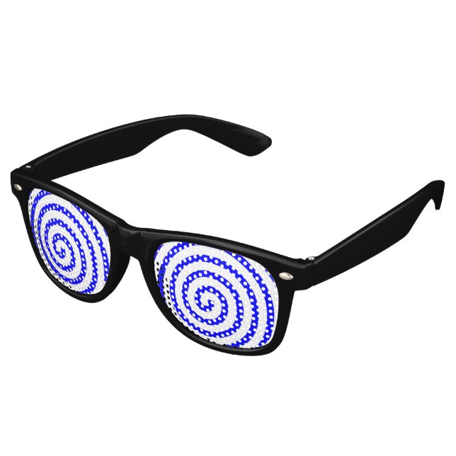Gafas De Fiesta Retro Azul hipnotizado (Ángulo)