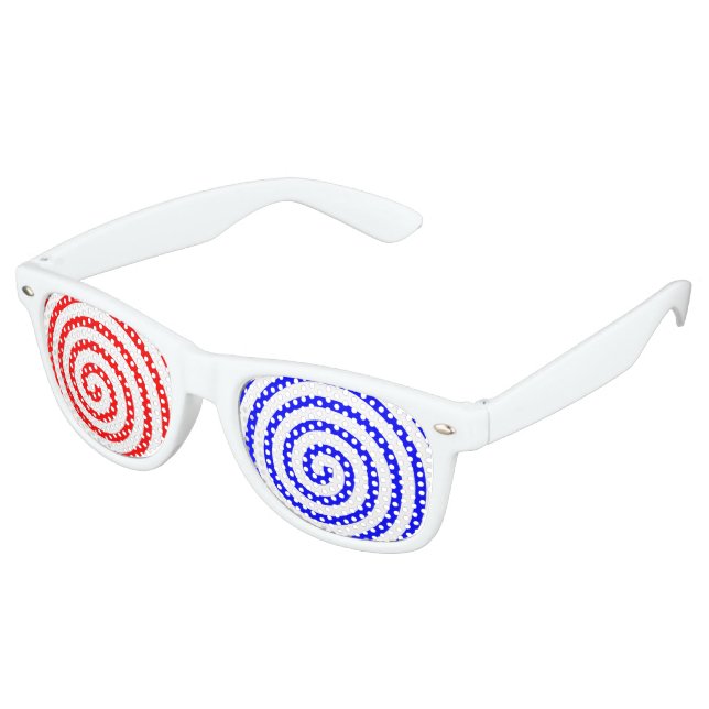 Gafas De Fiesta Retro Azul rojo hipnotizado (Ángulo)