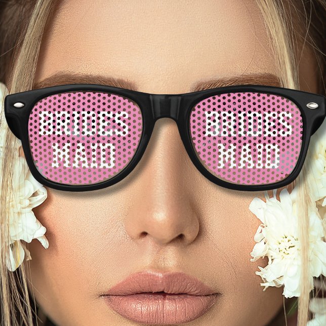 Gafas De Fiesta Retro Bachillerato de Novia Rosa (pink bridesmaid retro sunglasses)