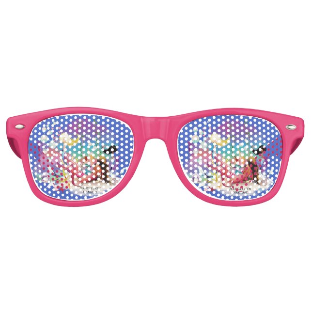 Gafas De Fiesta Retro Bajo la Sirena Mar Océano Púrpura Turquesa (Anverso)