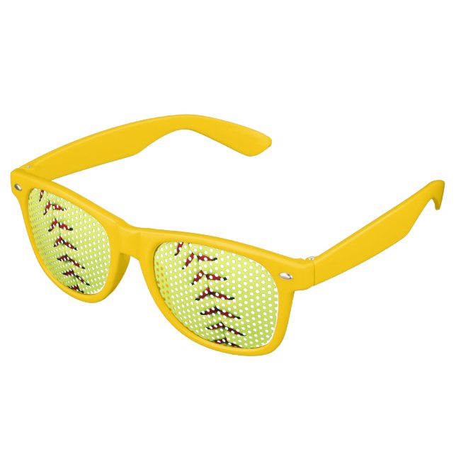 Gafas De Fiesta Retro Baloncesto amarillo (Ángulo)