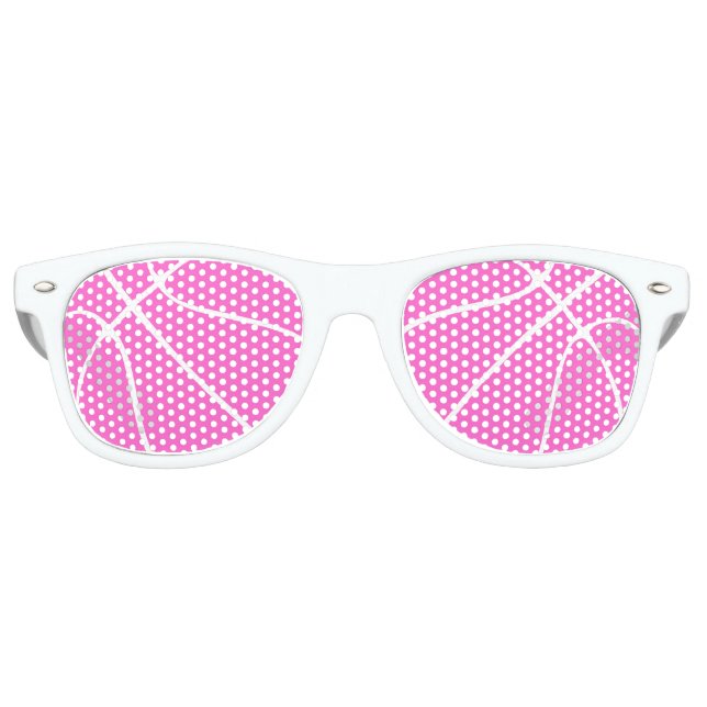 Gafas De Fiesta Retro Baloncesto femenino: matices Fiestas rosados (Anverso)