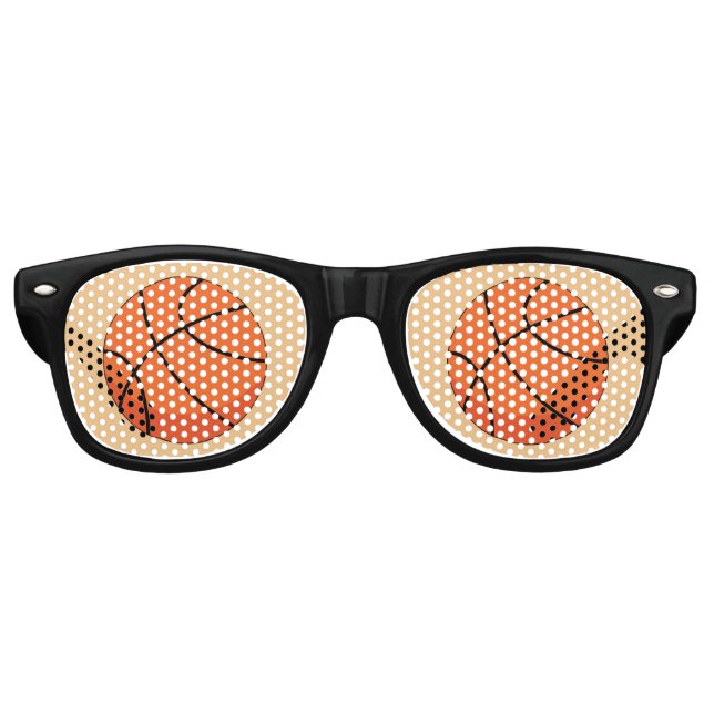 Gafas De Fiesta Retro Baloncesto personalizado (Anverso)