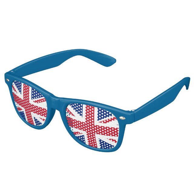 Gafas De Fiesta Retro Bandera británica (Ángulo)