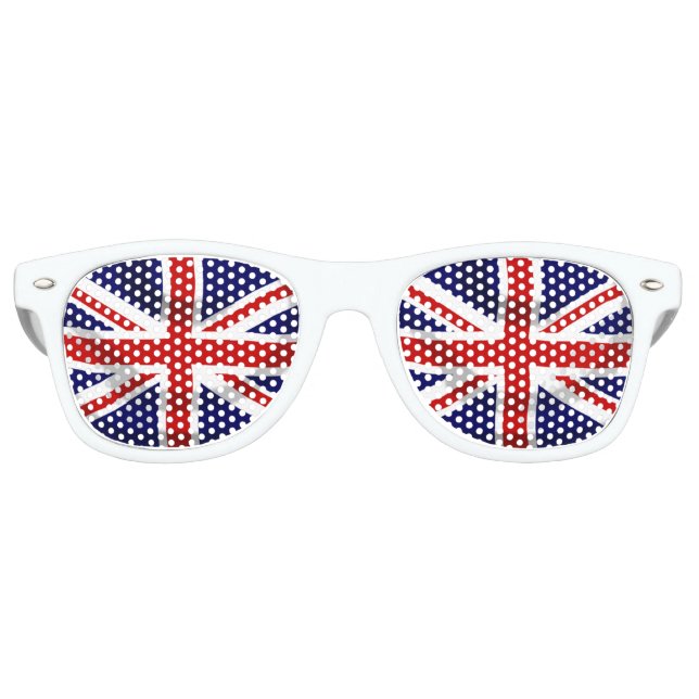 Gafas De Fiesta Retro Bandera británica Jack UK (Anverso)