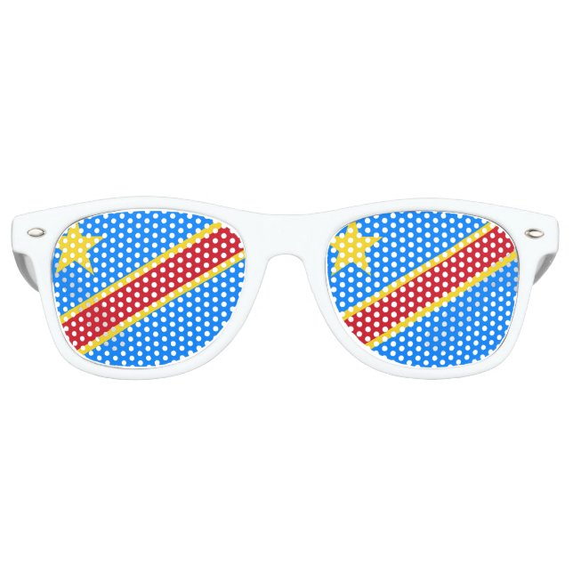 Gafas De Fiesta Retro Bandera Congo-Kinshasa (Anverso)