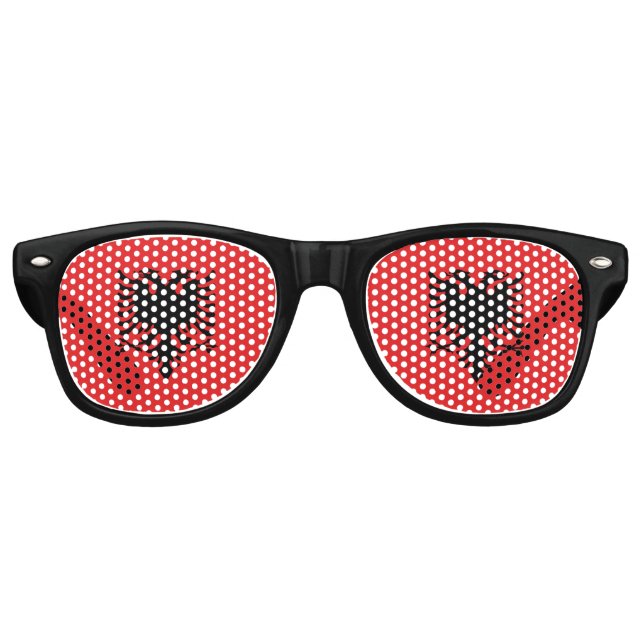 Gafas De Fiesta Retro Bandera de Albania (Anverso)