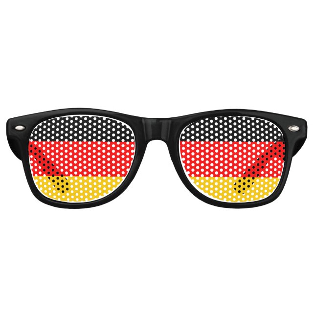 Gafas De Fiesta Retro Bandera de Alemania, bandera alemana divertida (Anverso)