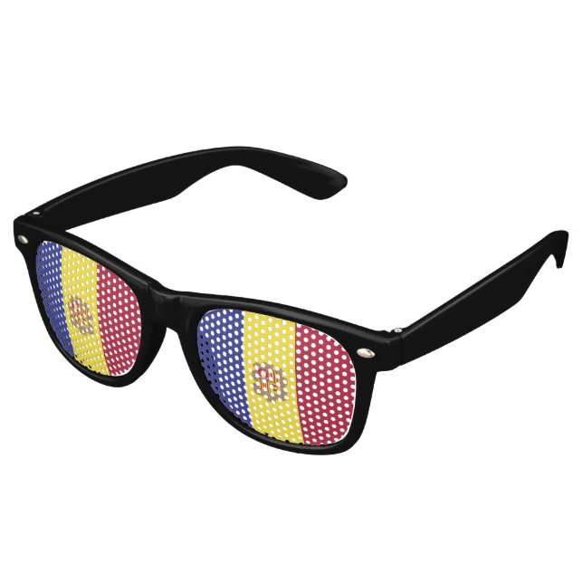 Gafas De Fiesta Retro Bandera de Andorra (Ángulo)