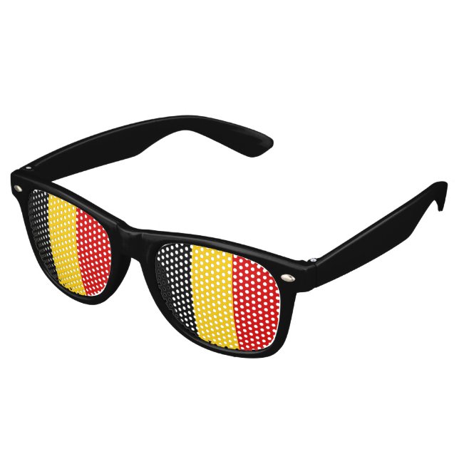 Gafas De Fiesta Retro Bandera de Bélgica (Ángulo)