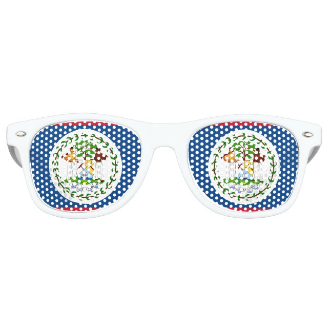 Gafas De Fiesta Retro Bandera de Belice (Anverso)