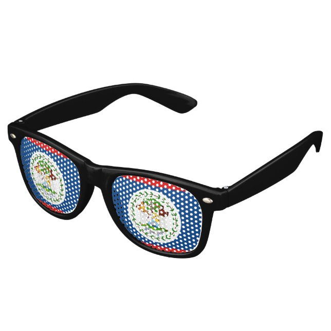 Gafas De Fiesta Retro Bandera de Belice (Ángulo)