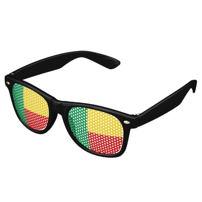 Gafas De Fiesta Retro Bandera de Benín (Ángulo)