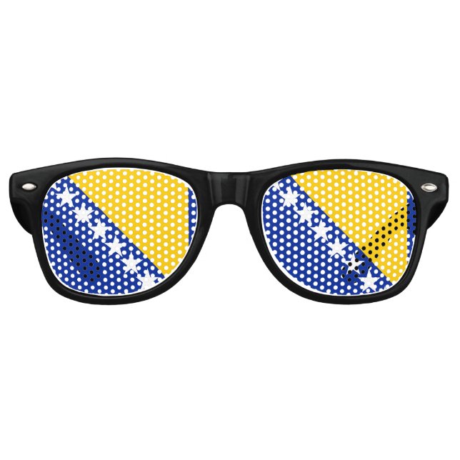 Gafas De Fiesta Retro Bandera de Bosnia y Herzegovina (Anverso)