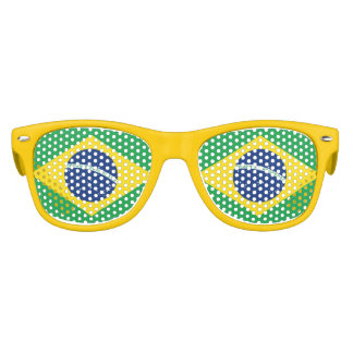 Gafas De Fiesta Retro Bandera de Brasil