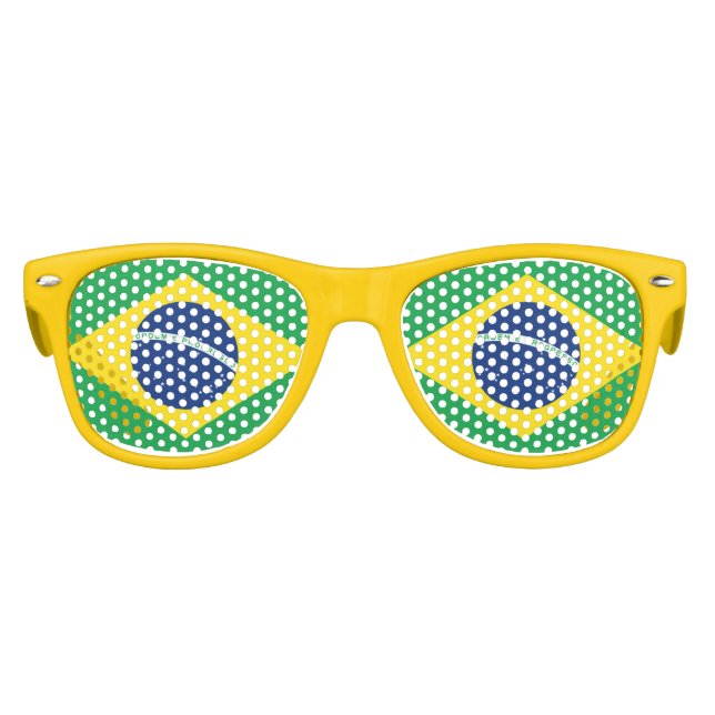Gafas De Fiesta Retro Bandera de Brasil (Anverso)