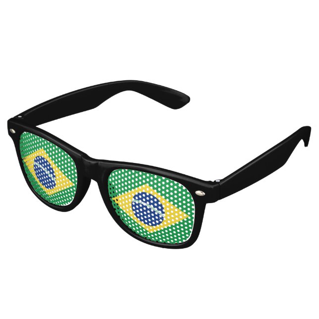 Gafas De Fiesta Retro Bandera de Brasil (Ángulo)
